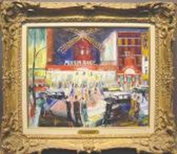 Le Moulin Rouge Oil Painting by Lucien Genin