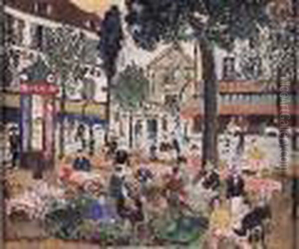 La Place Du Tertre Oil Painting by Lucien Genin