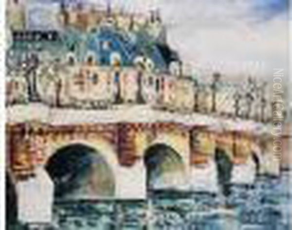 Le Pont-neuf Oil Painting by Lucien Genin