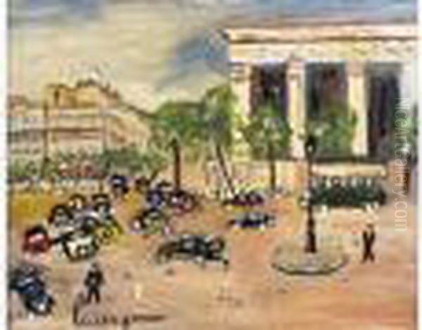 Place De La Madeleine Oil Painting by Lucien Genin