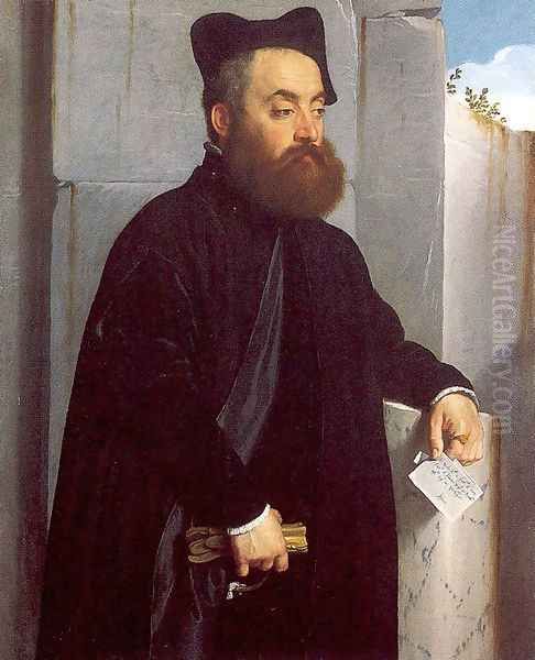 Canon Ludovico di Terzi 1559-60 Oil Painting by Giovanni Battista Moroni