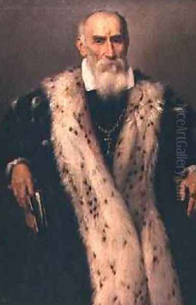 Portrait of a man possibly Gian Gerolamo Albani Oil Painting by Giovanni Battista Moroni