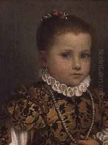 Portrait of a Young Girl Oil Painting by Giovanni Battista Moroni