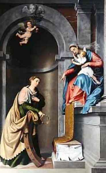 The Mystic Marriage of St Catherine Oil Painting by Giovanni Battista Moroni