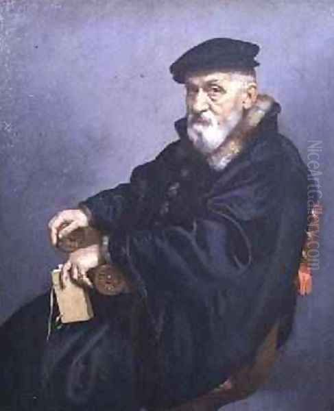 Portrait of an old man Oil Painting by Giovanni Battista Moroni