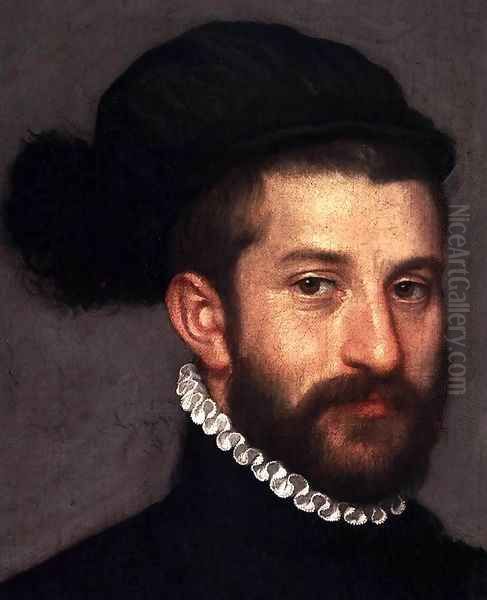 The Black Knight (detail) Oil Painting by Giovanni Battista Moroni