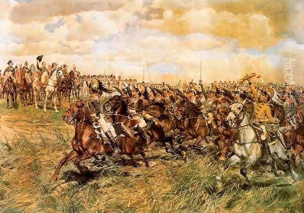 The Battle of Friedland. 1807 Oil Painting by Jean-Louis-Ernest Meissonier