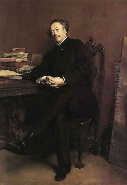 Portrait of Alexandre Dumas, Jr Oil Painting by Jean-Louis-Ernest Meissonier