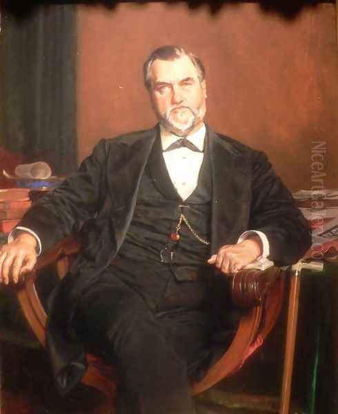 Portrait of Leland Stanford Oil Painting by Jean-Louis-Ernest Meissonier