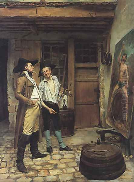 The Sign Painter Oil Painting by Jean-Louis-Ernest Meissonier