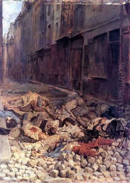 The Barricade Oil Painting by Jean-Louis-Ernest Meissonier