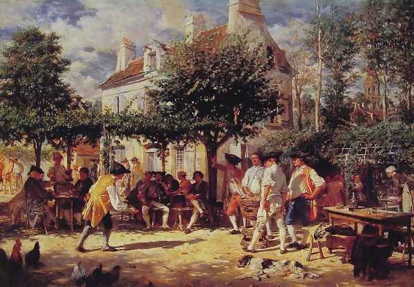 Sunday in Poissy Oil Painting by Jean-Louis-Ernest Meissonier