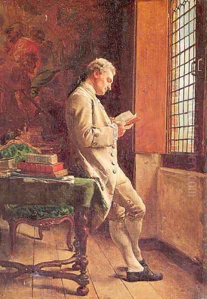 The Reader in White 1857 Oil Painting by Jean-Louis-Ernest Meissonier