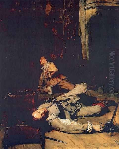 The End of the Game of Cards Oil Painting by Jean-Louis-Ernest Meissonier