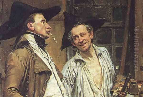 The Sign Painter [detail] Oil Painting by Jean-Louis-Ernest Meissonier