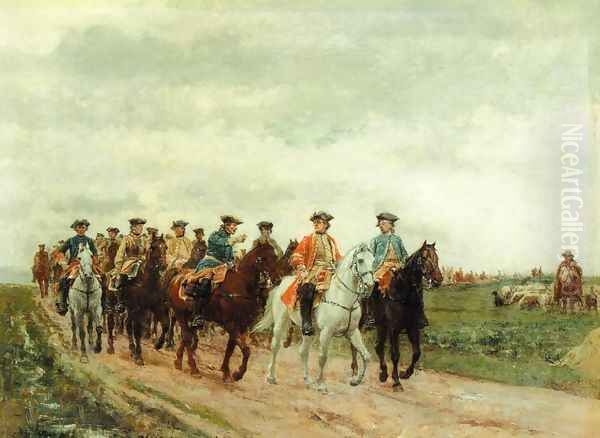 Maurice, Comte de Saxe Leading His Troops Oil Painting by Jean-Louis-Ernest Meissonier