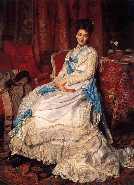 Portrait of Marquesa de Manzanedo Oil Painting by Jean-Louis-Ernest Meissonier