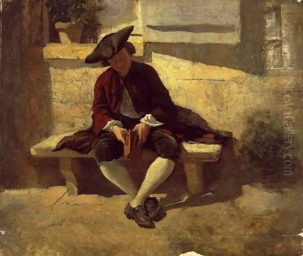 Young Man with a Book Oil Painting by Jean-Louis-Ernest Meissonier