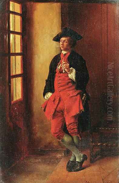 Gentleman with a pipe Oil Painting by Jean-Louis-Ernest Meissonier