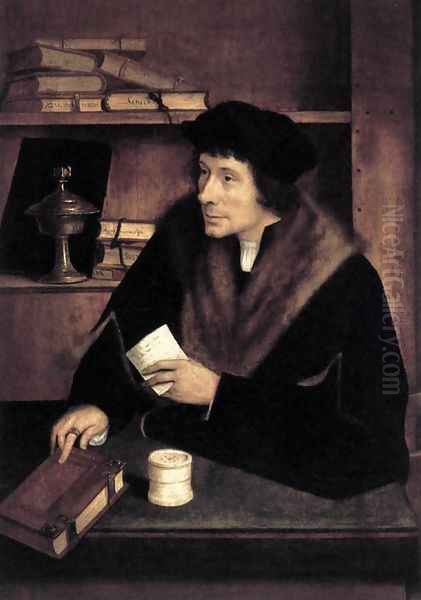 Peter Gillis 1517 Oil Painting by Quinten Metsys