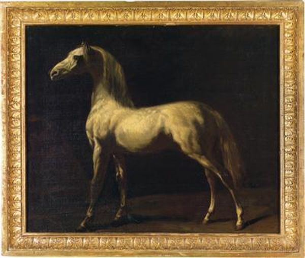 Studio Horse Portrait Oil Painting by Theodore Gericault