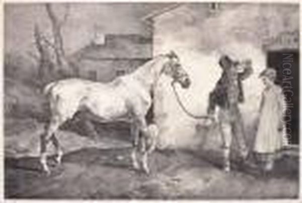 Vieux Cheval A La Porte D'une Auberge Oil Painting by Theodore Gericault