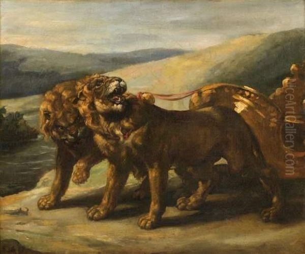 Deux Lions Oil Painting by Theodore Gericault