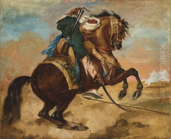 Turc Monte Sur Un Cheval Alezan Brule Oil Painting by Theodore Gericault