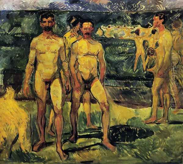 Bathing Men. Oil Painting by Edvard Munch