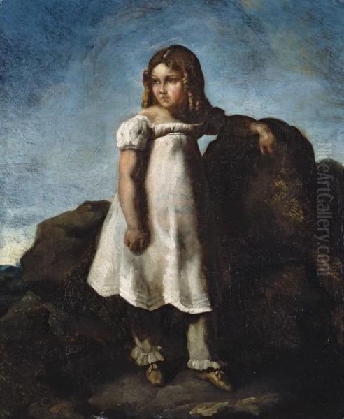 Elisabeth Dedreux Enfant Dans La Campagne Oil Painting by Theodore Gericault