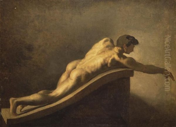 Academie D'homme Nu Couche Oil Painting by Theodore Gericault