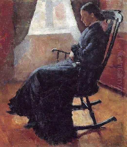 Aunt Karen in the Rocking Chair Oil Painting by Edvard Munch