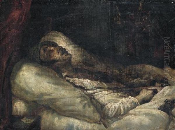 Le General Letellier Sur Son Lit De Mort Oil Painting by Theodore Gericault