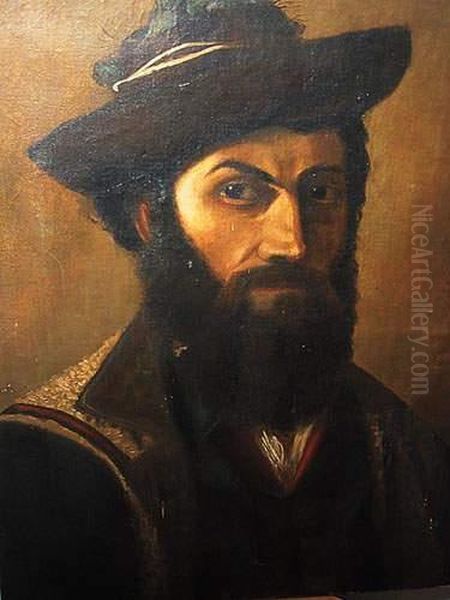 Atelier De, Portrait D'un Bandit Des Environs De Rome Oil Painting by Theodore Gericault