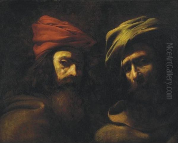 19th Century

 Two Turbanned Men Oil Painting by Theodore Gericault