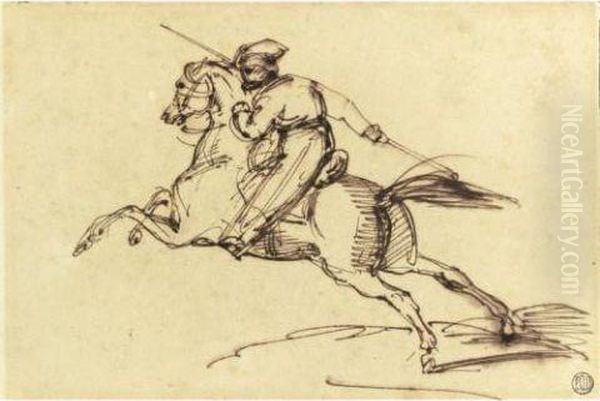 Galloping Cossack Oil Painting by Theodore Gericault