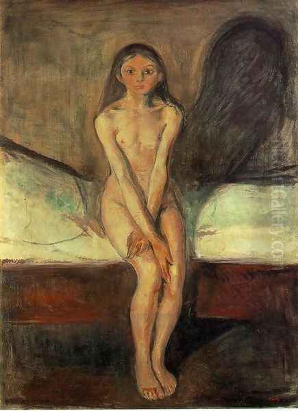 Puberty Oil Painting by Edvard Munch