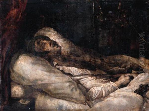 Le General Letellier Sur Son Lit De Mort Oil Painting by Theodore Gericault