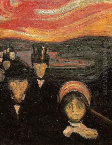 Anxiety Oil Painting by Edvard Munch