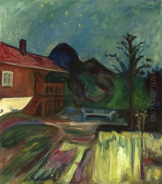 Summer Night, Asgardstrand Oil Painting by Edvard Munch