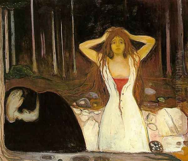 Ashes Oil Painting by Edvard Munch