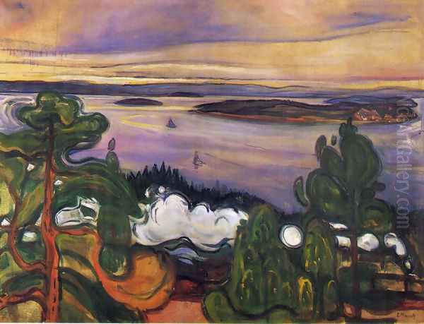 Train Smoke 2 Oil Painting by Edvard Munch