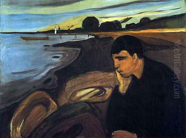 Melancholy 2 Oil Painting by Edvard Munch