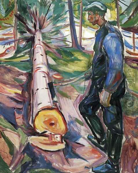 The Lumberjack Oil Painting by Edvard Munch