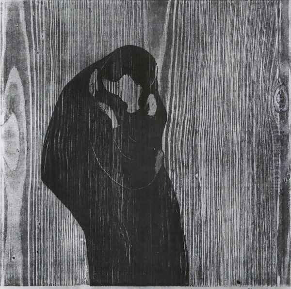 le baiser gravure sur bois Oil Painting by Edvard Munch