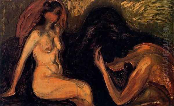 Man and Woman 2 Oil Painting by Edvard Munch