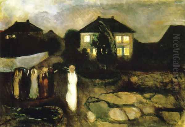 Stormy Night Oil Painting by Edvard Munch