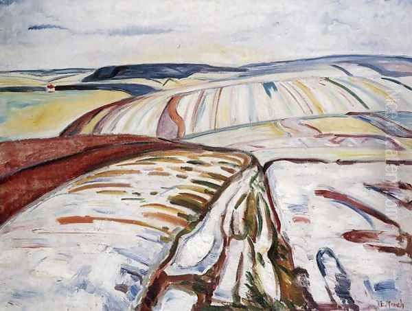 Winter Landscape, Elgersburg Oil Painting by Edvard Munch