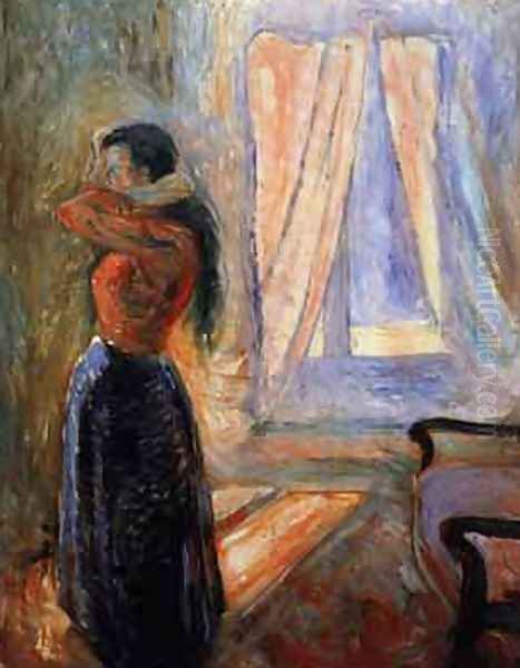 Femme à sa Toilette Oil Painting by Edvard Munch