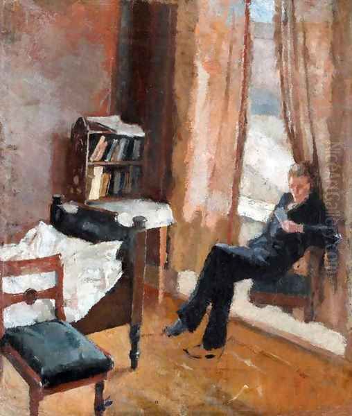 Andreas Reading (Andreas leser) Oil Painting by Edvard Munch